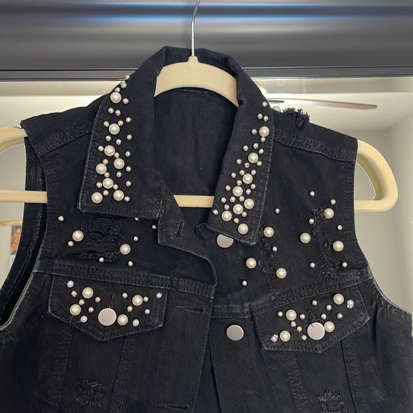 “Let’s Go Girls” Black Denim Vest - Picture 5 of 5